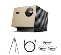 Valerion Home Cinema Bundle - Acquista 1, Ricevi 5: Pro Proiettore Laser 4K 2500 ISO Lumen + Treppiede in Noce + 3× Occhiali 3D + Cavo HDMI