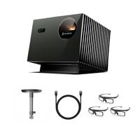 Valerion Home Cinema Bundle - Acquista 1, Ricevi 5: Pro2 Proiettore Laser 4K 3000 ISO Lumen + Supporto da Soffitto + 3× Occhiali 3D + Cavo HDMI