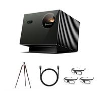 Valerion Home Cinema Bundle - Acquista 1, Ricevi 5: Pro2 Proiettore Laser 4K 3000 ISO Lumen + Treppiede in Noce + 3× Occhiali 3D + Cavo HDMI