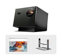 Valerion VisionMaster Pro2 - Proproiettore a triplo laser 4K con schermo motorizzato anti-Speckle da 120" e supporto per desktop, installazione home theater Premium