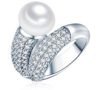 Valero Pearls Anello argento / trasparente / bianco perla Donna Valero Pearls 50