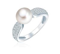 Valero Pearls Anello argento / bianco perla, Taglia 58