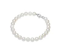 Valero Pearls Bracciale da Donna in Argento Sterling 925 con rodio con Perle coltivate d'acqua dolce bianco e 21 cm 60201420