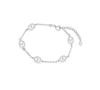 Valero Pearls Bracciale di perle da Donna in Argento Sterling 925 con Perla di coltura di acqua dolce Chicco di riso ca. 7,0-7,5 mm