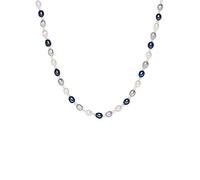 Valero Pearls Catena da Donna in Argento Sterling 925 con rodio con Perle coltivate d'acqua dolce bianco grigio chiaro blu pavone 00474520