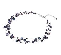 Valero Pearls Catena da Donna in Argento Sterling 925 con rodio con Perle coltivate d'acqua dolce blu scuro 60201649