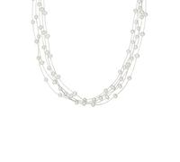 Valero Pearls Collana da Donna Multifilo Perle d'Acqua Dolce 4-5 mm Patata | Perle coltivate, bianche, forma a patata, 50 cm, argento sterling 925, collana di perle, più fili, gioiello elegante