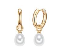 Valero Pearls Orecchini da Donna Argento 925 Oro Giallo Perle Acqua Dolce | Perle 6-7 mm,forma goccia,perle bianche,placcato oro giallo,perle vere,orecchini eleganti,gioiello donna