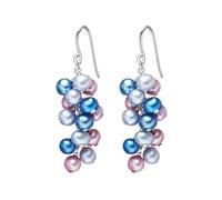 Valero Pearls Orecchini blu / rosa / argento, Taglia One Size