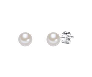 Valero Pearls Orechinni a lobo da Donna in Argento Sterling 925 con rodio con Perle coltivate d'acqua dolce bianco 00186120