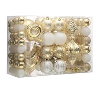 Valery Madelyn Christmas Tree Ornaments, 100ct White and Gold Shatterproof Christmas Tree Decorations, Elegant Hanging Ball Ornaments Bulk for Xmas Holiday Wedding Party Decor