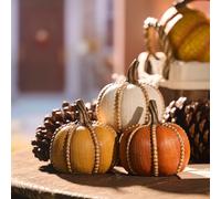 Valery Madelyn Set di 3 zucche autunnali per la casa, decorazioni decorative per interni, in resina, per tavolo, decorazioni autunnali per Halloween, 8,9 cm
