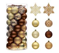 Valery Madelyn Set di decorazioni per albero di Natale, 50 carati, bronzo, rame, oro, infrangibili, palline di Natale sfuse, 6 cm, ornamenti da appendere per Natale, San Valentino, San Patrizio, Mardi