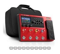 Valeton - Pedaliera multieffetto per chitarra con amplificazione per basso, cabinet IR simulati, loop FX, MIDI I/O, OTG, interfaccia audio USB con borsa, 10 coperchi per pedali GP-200R