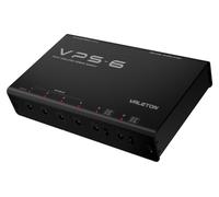 Valeton VPS-6 Multi Power Supply Alimentatore per pedaliera (distributore di corrente per chitarra, 6 uscite isolate, 4000 mA, 9 V, 12 V, 18 V, 24 V, protezione LED, protezione da cortocircuito), nero