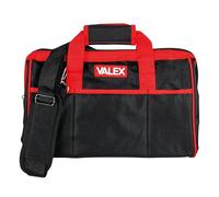 Valex Borsa Portautensili 16” in Nylon Rinforzato - 400×240×280 mm con Manici e Tracolla, Nera e Rossa