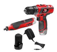 Valex Kit Trapano + Multiutensile a batteria al litio 12V, confezione 2 prodotti per il fai da te con utensili cordless, batteria e caricabatterie Gamma OneAll 12V, 2Ah