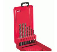VALEX PUNTE DA MURO SERIE 7 PZ SCATOLA LAMIERA ROSSA 4-5-6-7-8-9-10-12MM 1461159