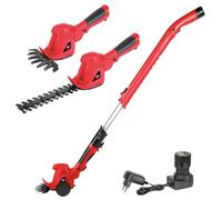 Valex RSA109 Rifinitore per Siepi e Aiuole a Batteria, Lama Tagliasiepi 220 mm e Tagliaerba 160 mm, Testa Inclinabile 7 Posizioni, Manico Telescopico con Ruote