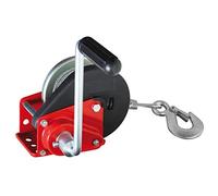 Valex 1650140 VERRICELLO Manuale con Freno Automatico, Fune E Gancio, Rosso e Ne