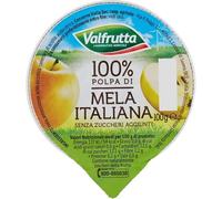 Valfrutta Polpa di Mela Italiana, 100% Pura, Senza Zuccheri Aggiunti, 100g, Confezione da 24