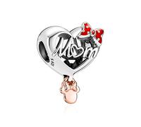 VALGACLS Ciondolo a forma di cuore in argento Sterling 925, per braccialetti e collane, per San Valentino, festa della mamma, 1,8 x 1,3 cm, in argento Sterling, senza pietre preziose