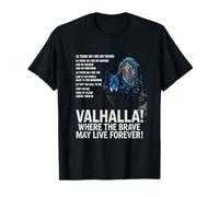 Valhalla Dove Il Coraggioso può Vivere per Sempre Lupo Vichingo Maglietta