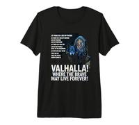 Valhalla Dove Il Coraggioso può Vivere per Sempre Lupo Vichingo Maglietta Premium