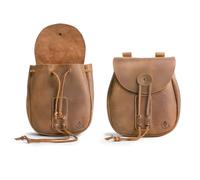 Valhalla Gear, Bushcraft - Borsa portatile sicura per riporre in modo sicuro denaro, monete, banconote, oggetti di valore, in pelle pieno fiore, fatta a mano, Mogano Single Malt, Unique, classico