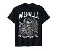 Valhalla Il degno Guerriero Vichingo Che Non Cade mai Maglietta
