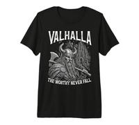 Valhalla Il degno Guerriero Vichingo Che Non Cade mai Maglietta Premium
