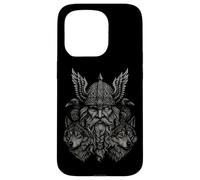 Valhalla Odin Totenier Corvo lupo Miti nordici vichinghi Custodia per iPhone 15 Pro