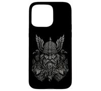 Valhalla Odin Totenier Corvo lupo Miti nordici vichinghi Custodia per iPhone 15 Pro Max