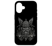 Valhalla Odin Totenier Corvo lupo Miti nordici vichinghi Custodia per iPhone 16