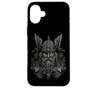 Valhalla Odin Totenier Corvo lupo Miti nordici vichinghi Custodia per iPhone 16 Plus