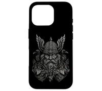 Valhalla Odin Totenier Corvo lupo Miti nordici vichinghi Custodia per iPhone 16 Pro