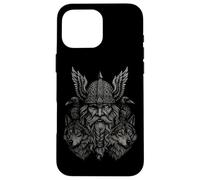 Valhalla Odin Totenier Corvo lupo Miti nordici vichinghi Custodia per iPhone 16 Pro Max