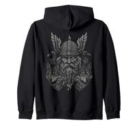 Valhalla Odin Totenier Corvo Lupo Miti nordici Vichinghi Felpa con Cappuccio