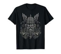 Valhalla Odin Totenier Corvo Lupo Miti nordici Vichinghi Maglietta