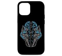 Valhalla Wolf Mask Odin Runes Norse Compass Viking Custodia per iPhone 15