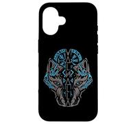 Valhalla Wolf Mask Odin Runes Norse Compass Viking Custodia per iPhone 16