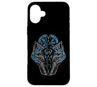 Valhalla Wolf Mask Odin Runes Norse Compass Viking Custodia per iPhone 16 Plus