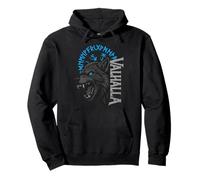 Valhalla Wolf - Testa di Lupo vichinga norrena Grande Felpa con Cappuccio