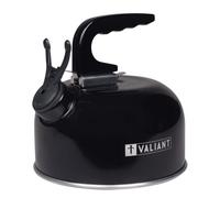 Valiant Bollitore da campeggio portatile in alluminio, 1 litro, Nero | bollitore da campeggio, bollitore con fischio, trekking, fuoco da campo, alluminio leggero, manico pieghevole