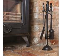 Valiant Fireside Companion Set - include pinze, pala, poker, spazzola e supporto
