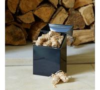 Valiant Firelighter Storage Box - Contenitore in metallo nero con coperchio r...