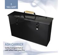 Valiant Fireside Ash Box & Carrier | Lucido | Acciaio nero