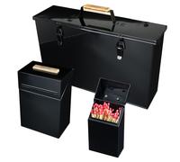 Valiant Fireside Set NERO - PACCHETTO Portacenere, Accendino Tidy & Match Tidy