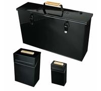 Valiant Fireside Ash Carrier, Firelighter Tidy & Match Storage Bundle in nero