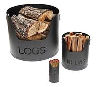 Valiant Fireside Storage Set per tronchi, accendere e fiammiferi - finitura s...